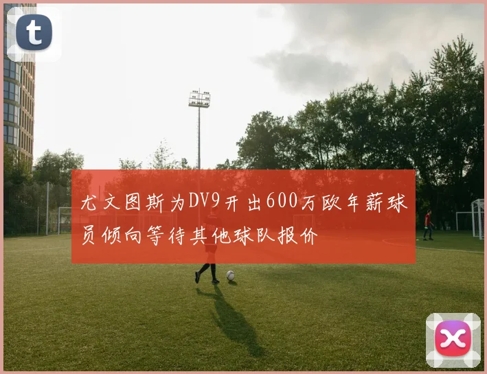 尤文图斯为DV9开出600万欧年薪球员倾向等待其他球队报价